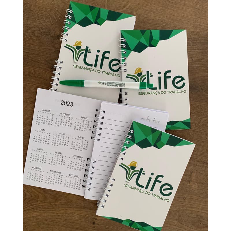 10 kits agendinhas  personalizadas  10x15  + caneta personalizada nom