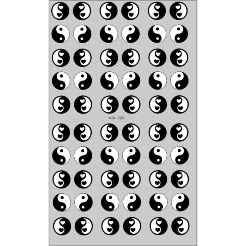 60 Adesivos de Unha 3D Yin Yang PRÉ PRONTO - modelo MINI 596