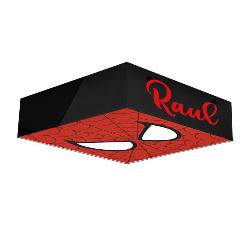 Luminária Lustre Plafon quarto de Criança 20x20 Homem Aranha e Personagens Favoritos Cinema Famosos