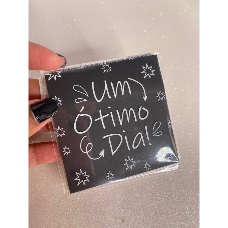 Memo Stick 50 Folhas / Bloco com adesivo de notas cor preta Papelaria e Material Escolar