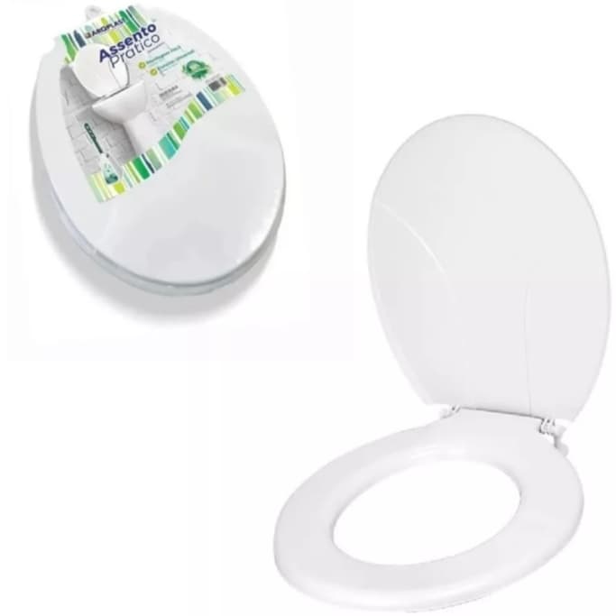 Tampa De Privada Com 2 Parafusos Vaso Sanitário Assento Banheiro Pratico Universal Barata Resistente Branco Encaixe Universal Plástico