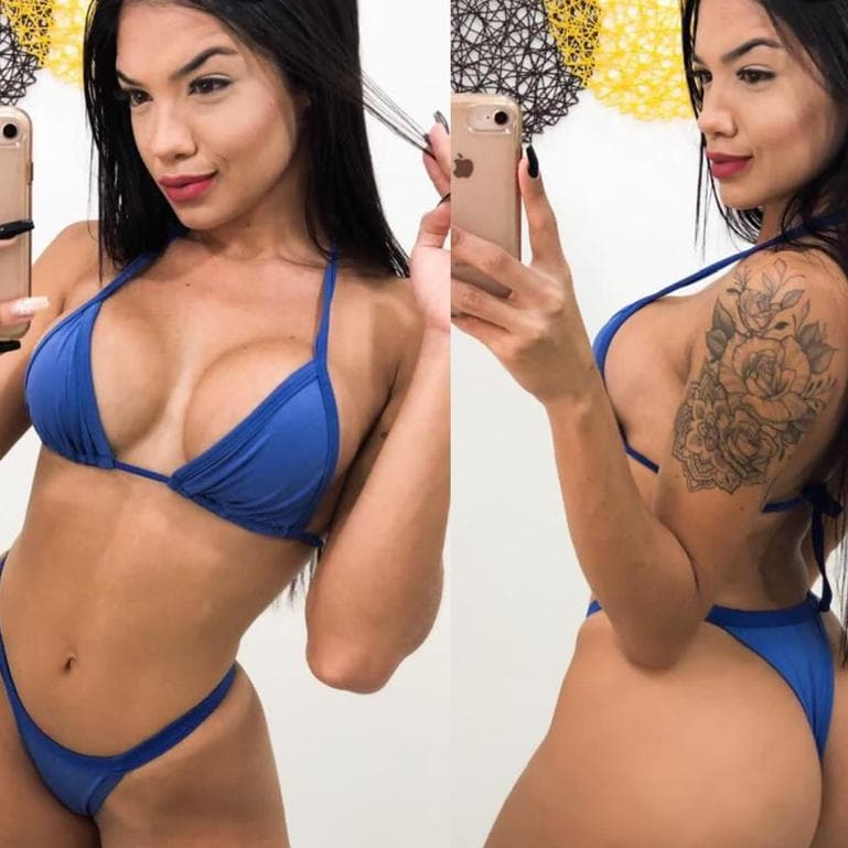 Biquíni de Marquinha Azul moda praia Lançamento Verão Piscina Roupas de Banho