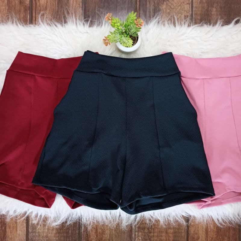 short com bolso feminino malha crepe moda blogueira 2025