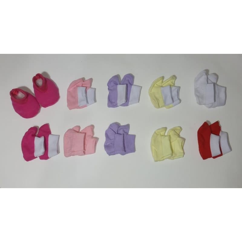 Kit 10 pares sapatinho recém nascido malha 100% algodão menino / menina