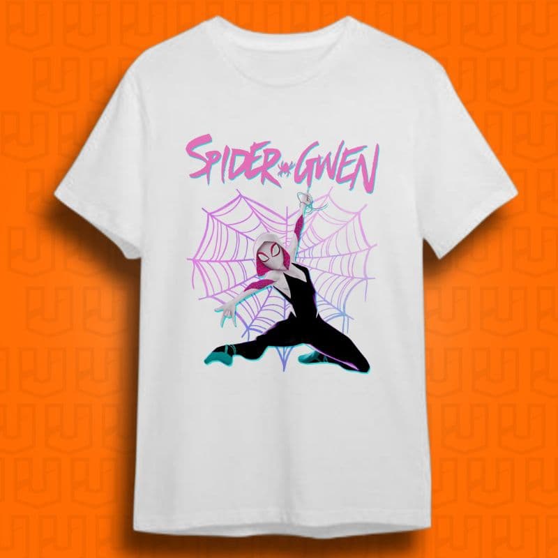 Camiseta Spider-Gwen Homem-Aranha Aranhaverso Spiderverse 100% Poliéster