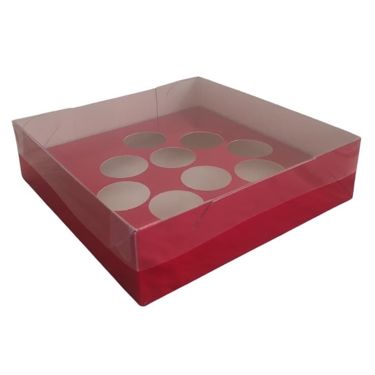 10 Un Caixa Com Berço Coração Vermelho Para 9 Doces K150 Com