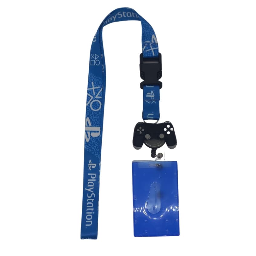 Kit Cordão jogos com Fecho Engate Rápido + Porta Crachá Retrátil controle P 4 + Porta Cartão