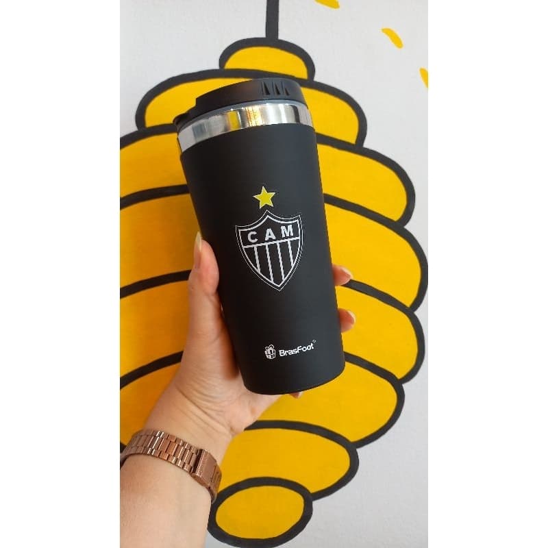 Copo Térmico Emborrachado Time Atlético Mineiro -Brasfoot