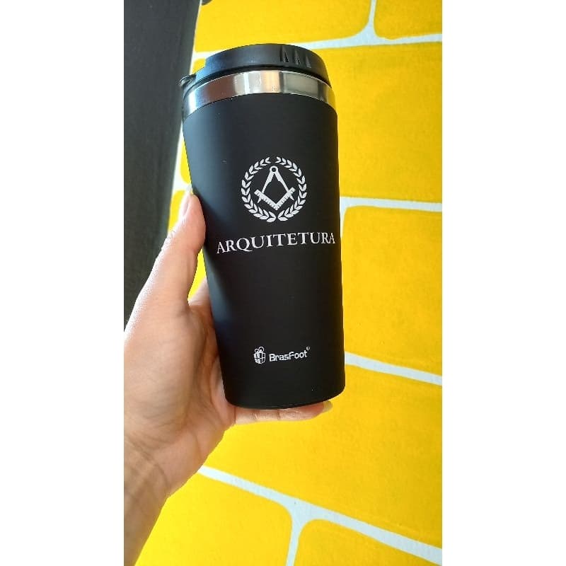 Copo Térmico Emborrachado  Profissão Arquitetura - Brasfoot 450ml