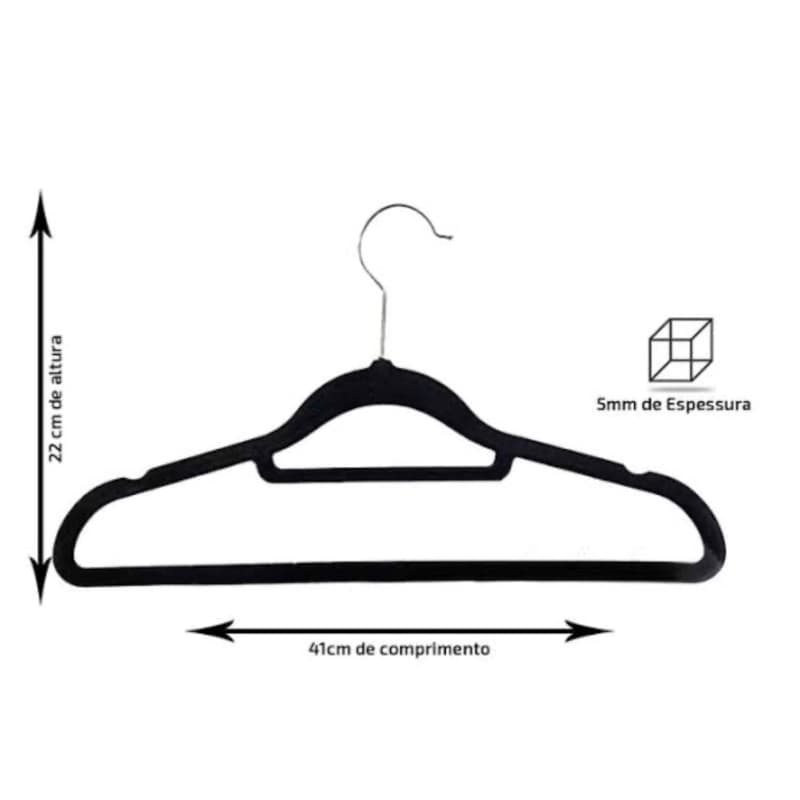 (P43-C)jogo de 5 Cabides De Veludo Slim Ultra Finos Antideslizante Oferta