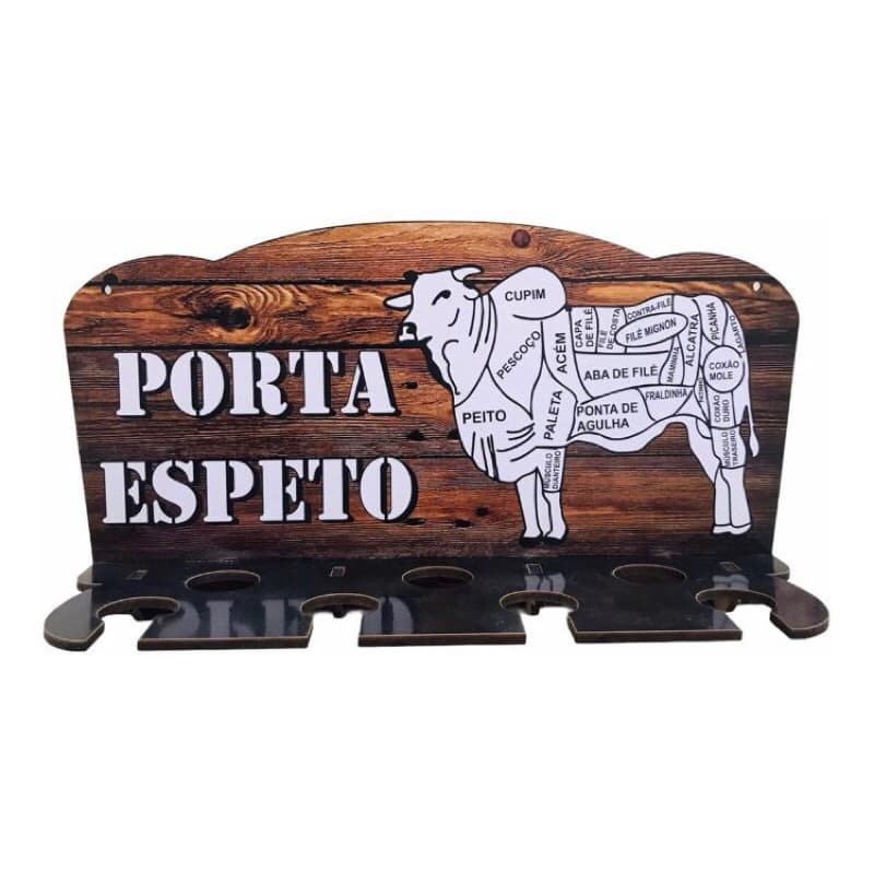 Suporte Para Espeto Churrasqueira Mdf