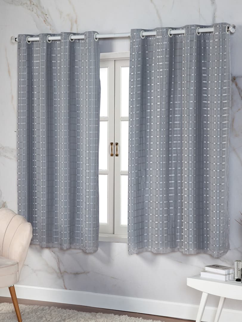 Cortina Blackout PVC com Tecido Voil Xadrez 2,80 m x 1,60 m PROMOCAO