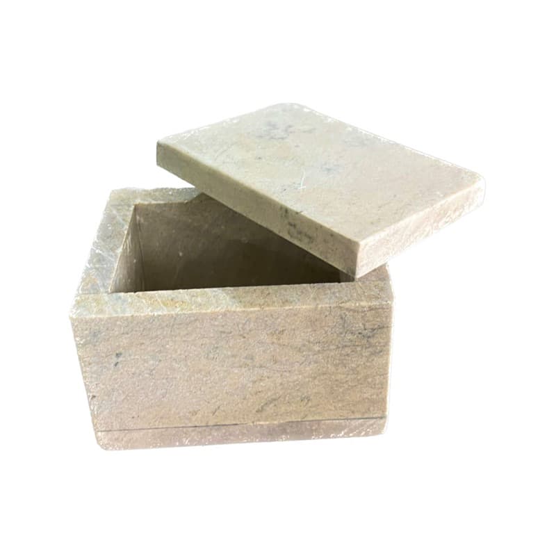 Caixinha Multiuso de Pedra Sabão Organizador de Mesa Natural 7 cm