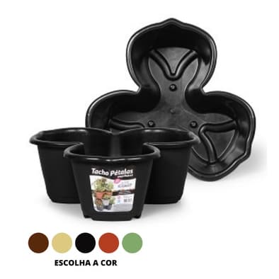Kit 10 Vasos Pétalas 4 Litros Empilhável Mini Horta Jardim Resistente Plantas Artificias e Naturais