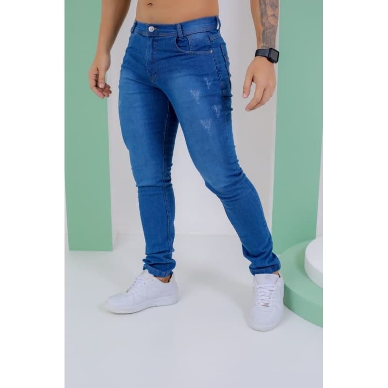 Calça jeans masculina com lycra, calça básica. Calça Colegial pra trabalho.