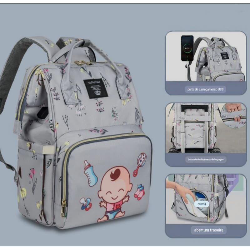 Bolsa Mamãe Mochila Fralda Para Bebê Maternidade Grande Capacidade