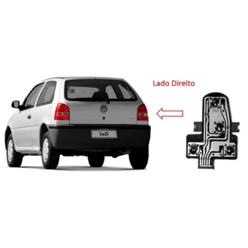 circuito soquete onde vai as lâmpadas da lanterna traseira gol G3 lado direito 1999 2000 2001 2002 2003 2004