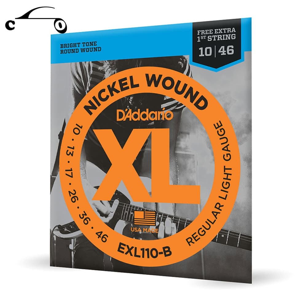 Encordoamento para Guitarra Daddario 010-046 EXL110-B Tensão Leve com 1ª Corda Mi Extra Jogo de cordas Para Guitarra Elétrica