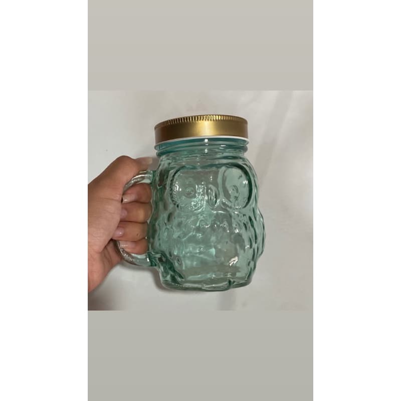 COPO CANECA TEMÁTICO DE VIDRO COM CANUDO