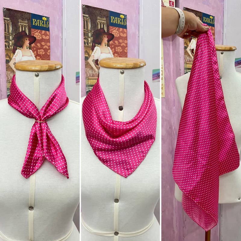 Lenço cetim Poá Pink /uniforme/igreja/empresas/congressos