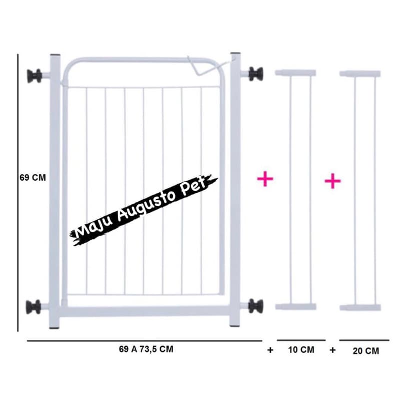 Grade Portão Pet de Proteção 99 a 103,5 cm para Cachorro Cães