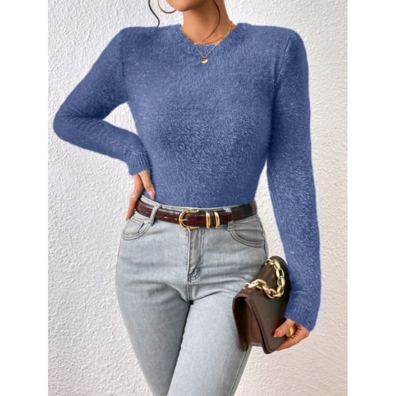 Blusa Feminina Suéter Moletom Pelinho Grosso Canelado  inverno com elasticidade