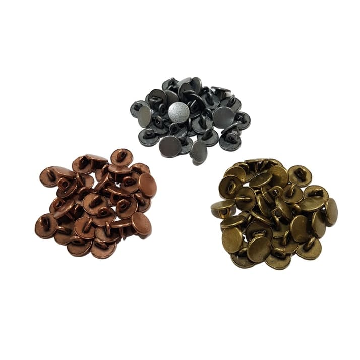 Botão De Costura Pezinho Metal Anti Ferrugem 11mm Roupas 30 Unidades
