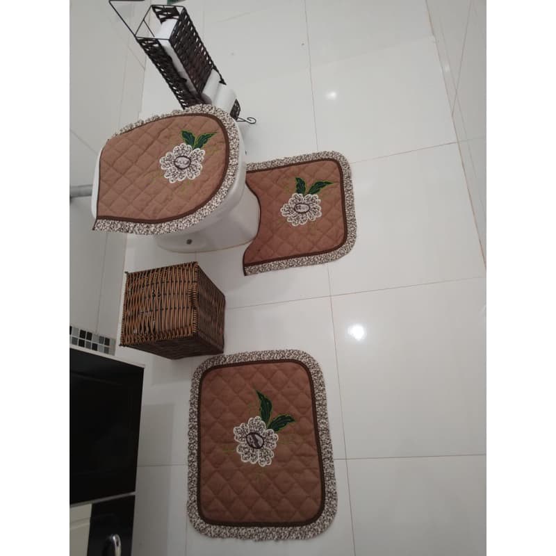 jogo de banheiro Atoalhado marrom