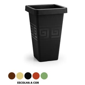 Kit 4 Vasos Coluna Quadrado Resistente 19,5L Jardim Plantas Flores Decoração