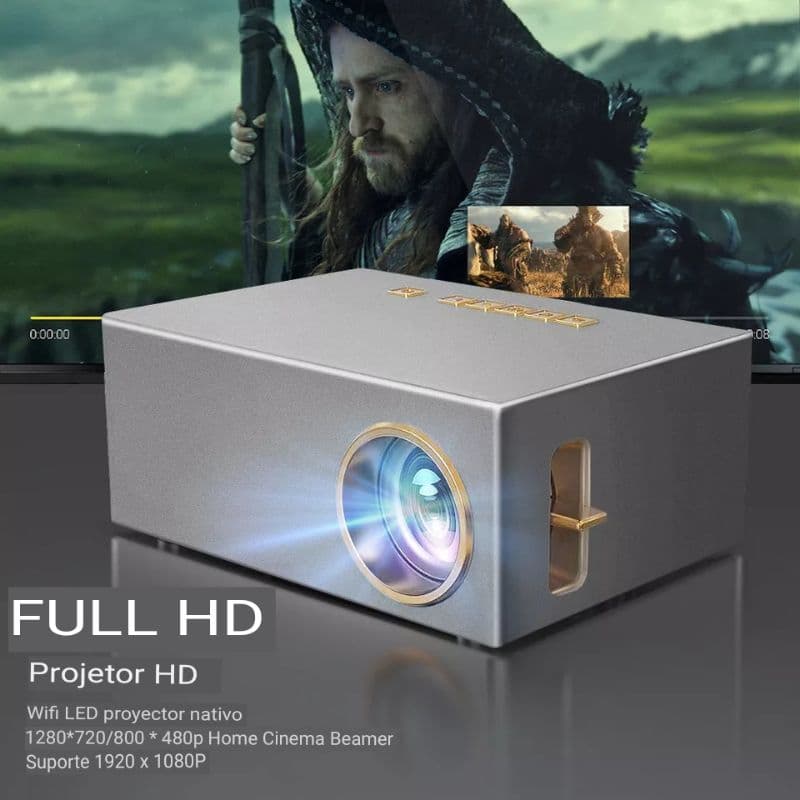 Mini projetor Yersida YD10 FULL HD com espelhamento de tela cinema em casa 5000 lumens