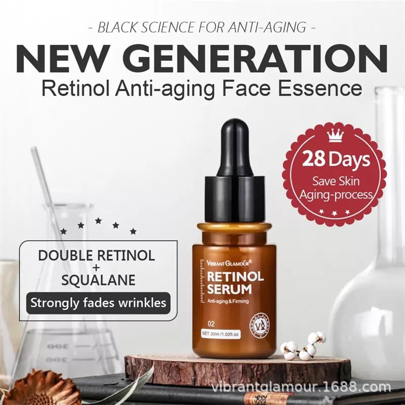 Vibrante glamour retinol rosto soro hidratante clareamento endurecimento fade linhas finas anti-rugas anti-envelhecimento essência de cuidados profundos 30ml