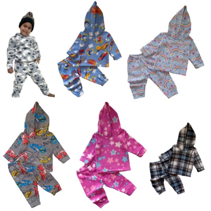 Conjunto Pijama de soft estampado com capuz