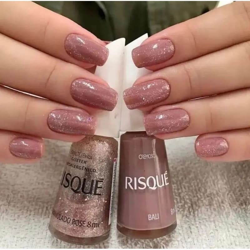 Kit 2 Esmalte Risque Granulado Rose e Bali (Combinação de Esmalte)