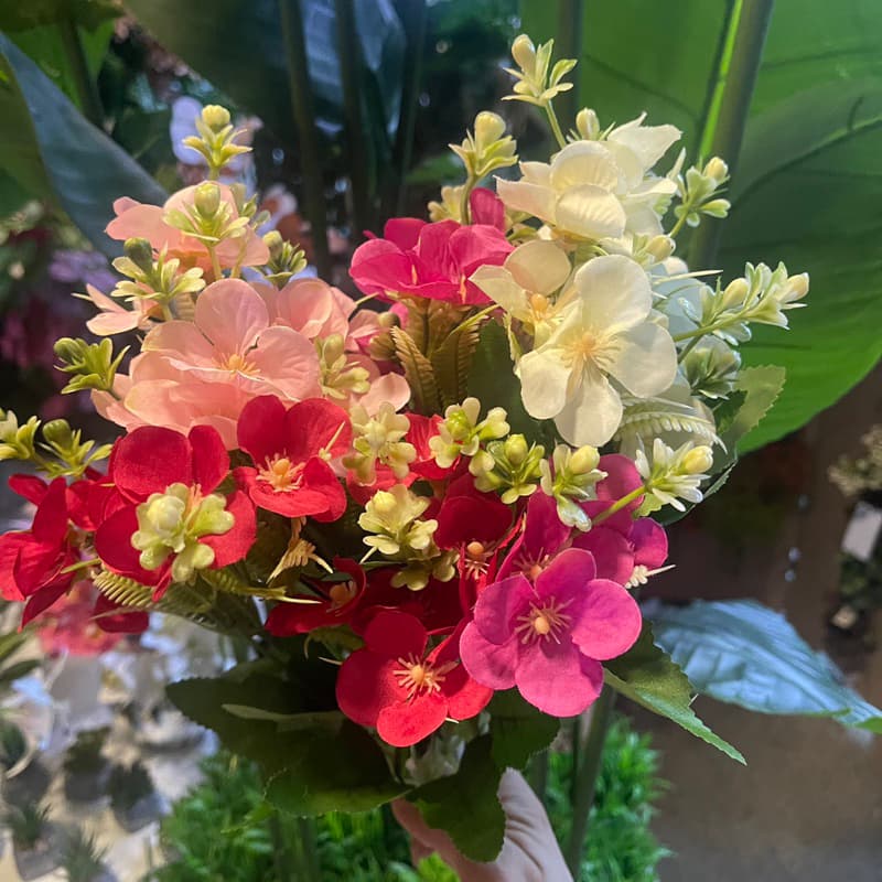 Flores Artificiais buquê de begônia 30cm decoraçao de casa mini buquê decoração de casa arranjo de flores