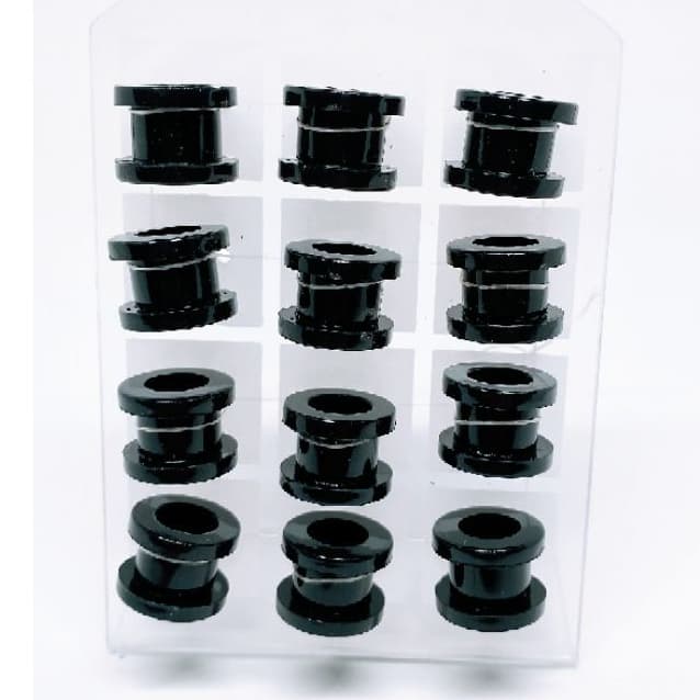 alargador preto plástico acrílico 10mm piercing brinco expansor kit 12 unidades unissex