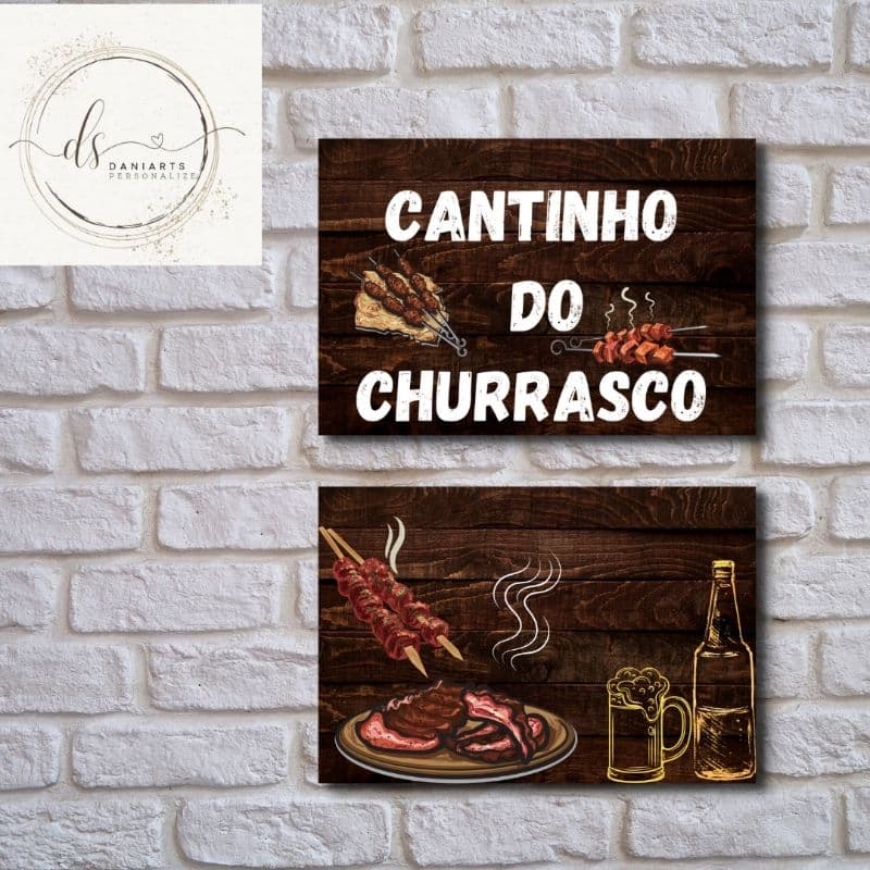 Quadros decorativos cantinho do churrasco mdf