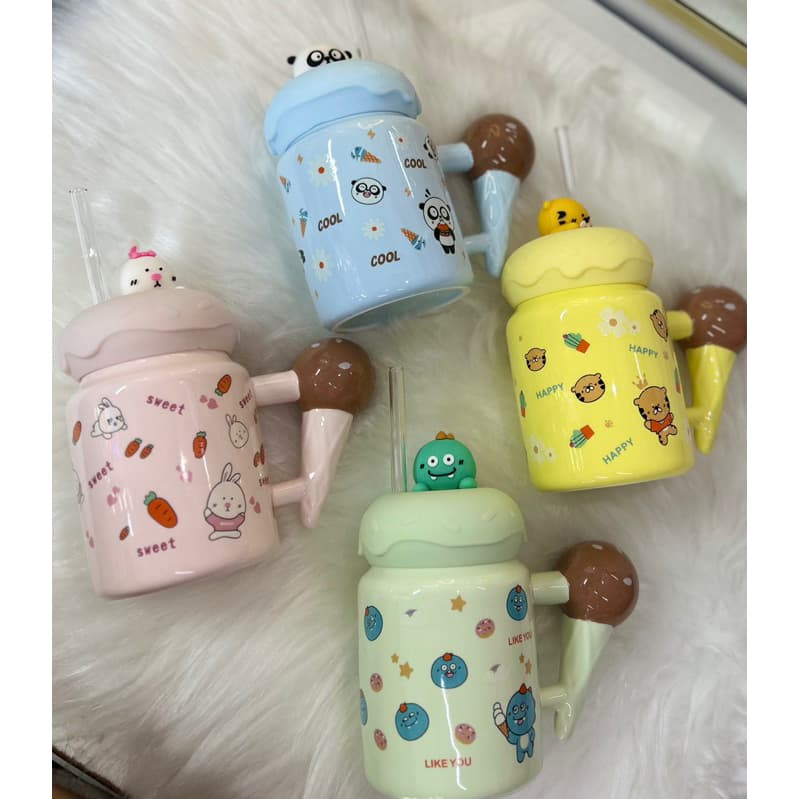 Caneca Sorvete com Canudo