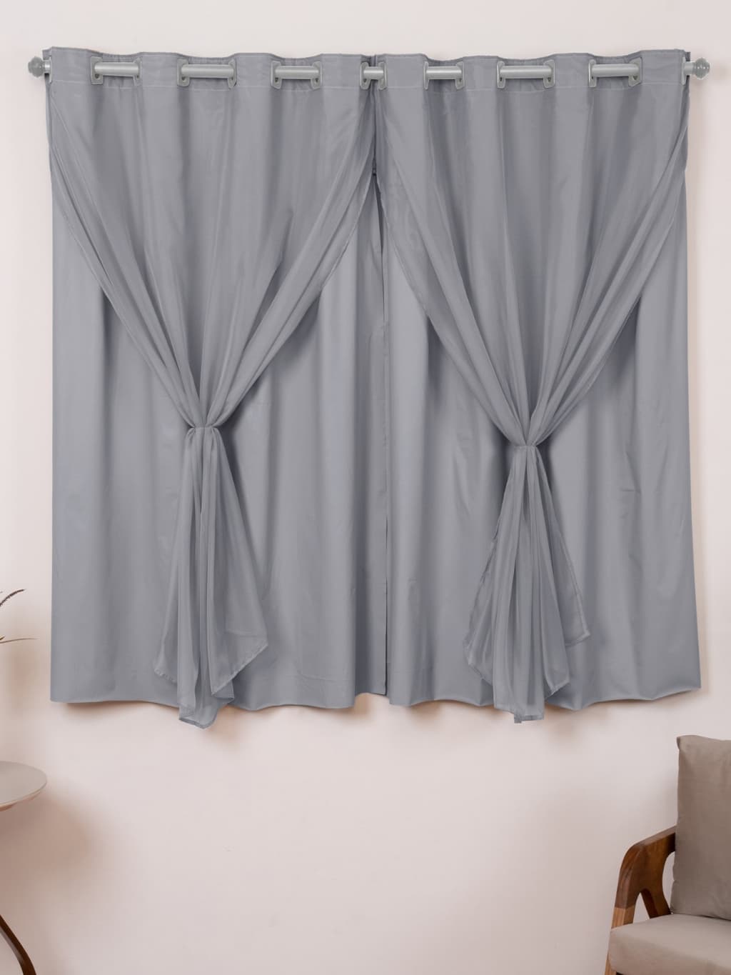Cortina Com Blackout 2,80m x 1,60m Sala/Quarto Blackout PVC com Tecido Voil 2,80m x 1,60m PROMOCAO