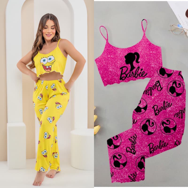 Conjuntos de Pijama Calça Baby Doll Feminino | Estilo Doll