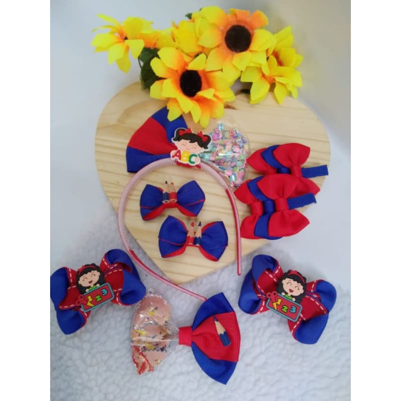 laço infantil escolar/ kit escolar/volta as aulas/laço de menina/KIT 02