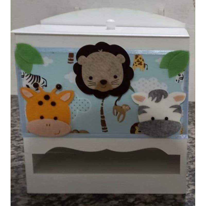 kit hogiene mdf porta fraldas safari