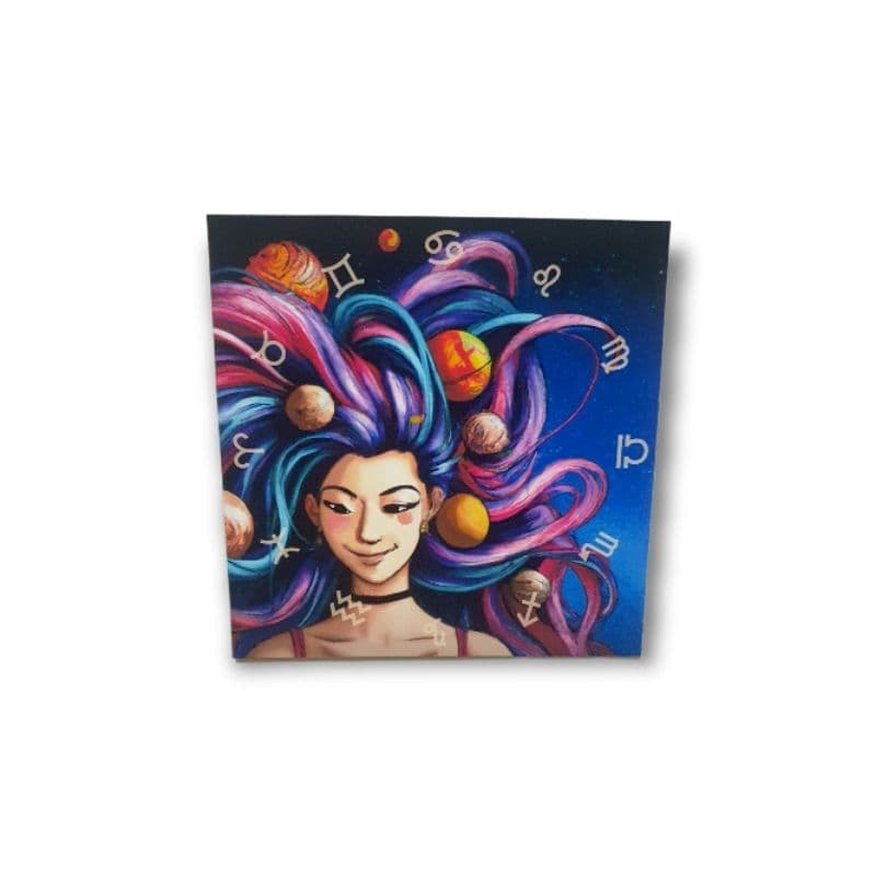 Placa decorativa Mística Planetas e Signos - Quadro para Sala Wicca Horóscopo