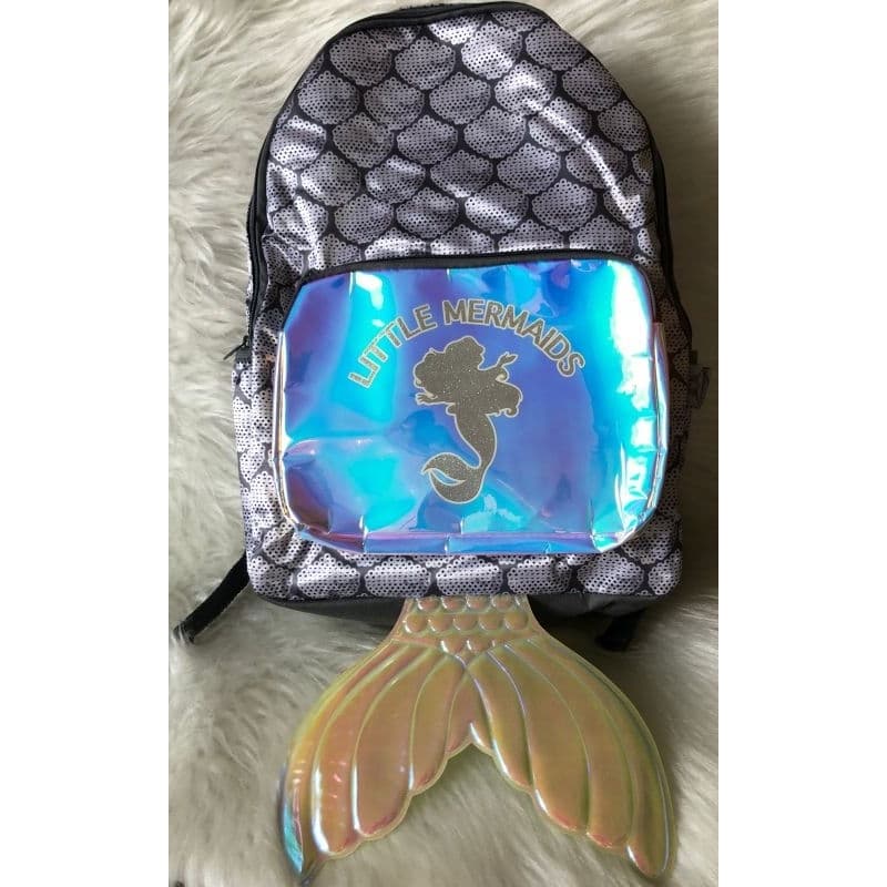 Mochila Escolar com Calda de Sereia 2 ziper