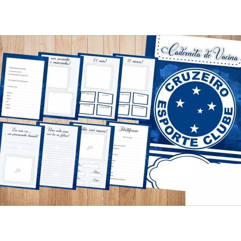caderneta de vacinação Sus da criança personalizado time cruzeiro