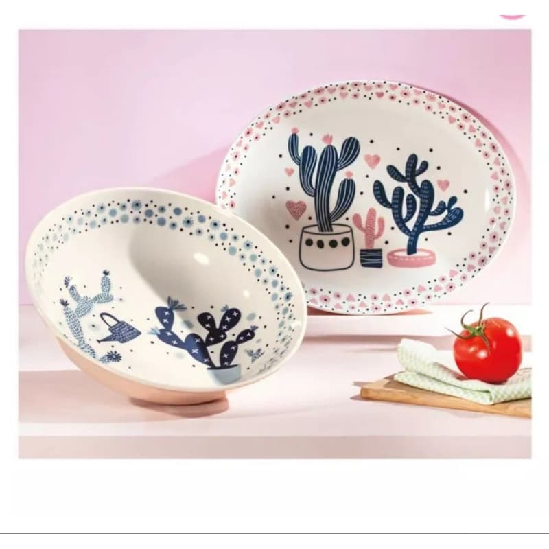 Travessas de Porcelana 2 Unidades Coleção Cactos Avon