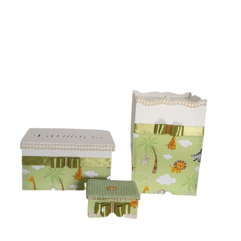 kit higiene para bebê em mdf personalizado 3 peças