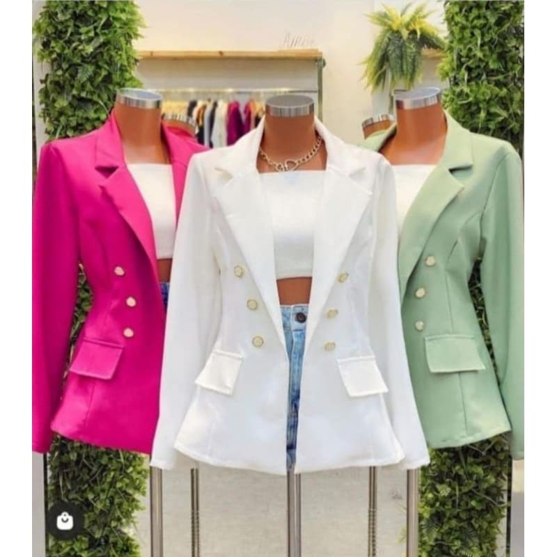 Blazer Femenino Casaquiho Maxi Longo Sobretudo  Alfaiataria  Social  Luxo