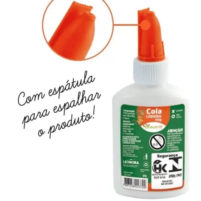 5 Cola Liquida 40 g Leo Leo ou Kaz - Cola Papel, Cartolina, Fotos e Similares