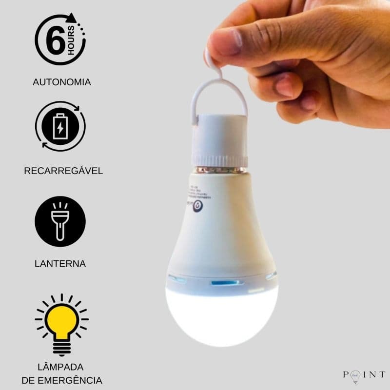 Lâmpada Led Bulbo 4 Em 1 Emergência 9w Bivolt Promoção
