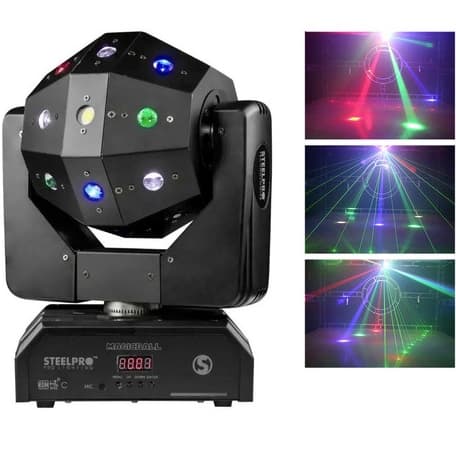 Moving Head Magic Ball Led Rgbw Dmx Com Laser Strobo 2 Em 1